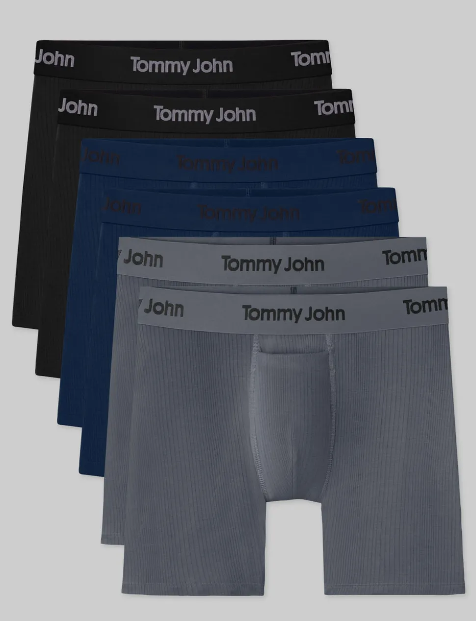 Second Skin Luxe Rib Mid-Length Boxer Brief 6" (6-Pack)