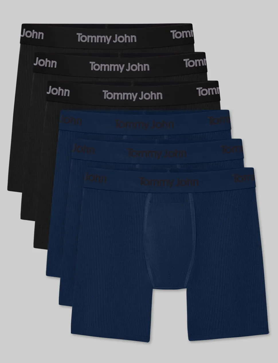 Second Skin Luxe Rib Mid-Length Boxer Brief 6" (3-Pack)