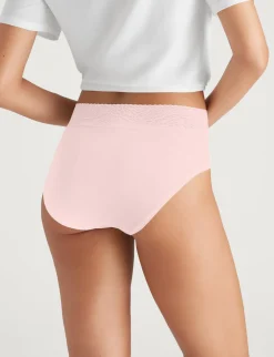 Women's Cool Cotton High Rise Brief, Lace Waist