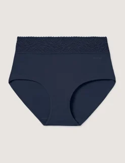 Women's Cool Cotton High Rise Brief, Lace Waist