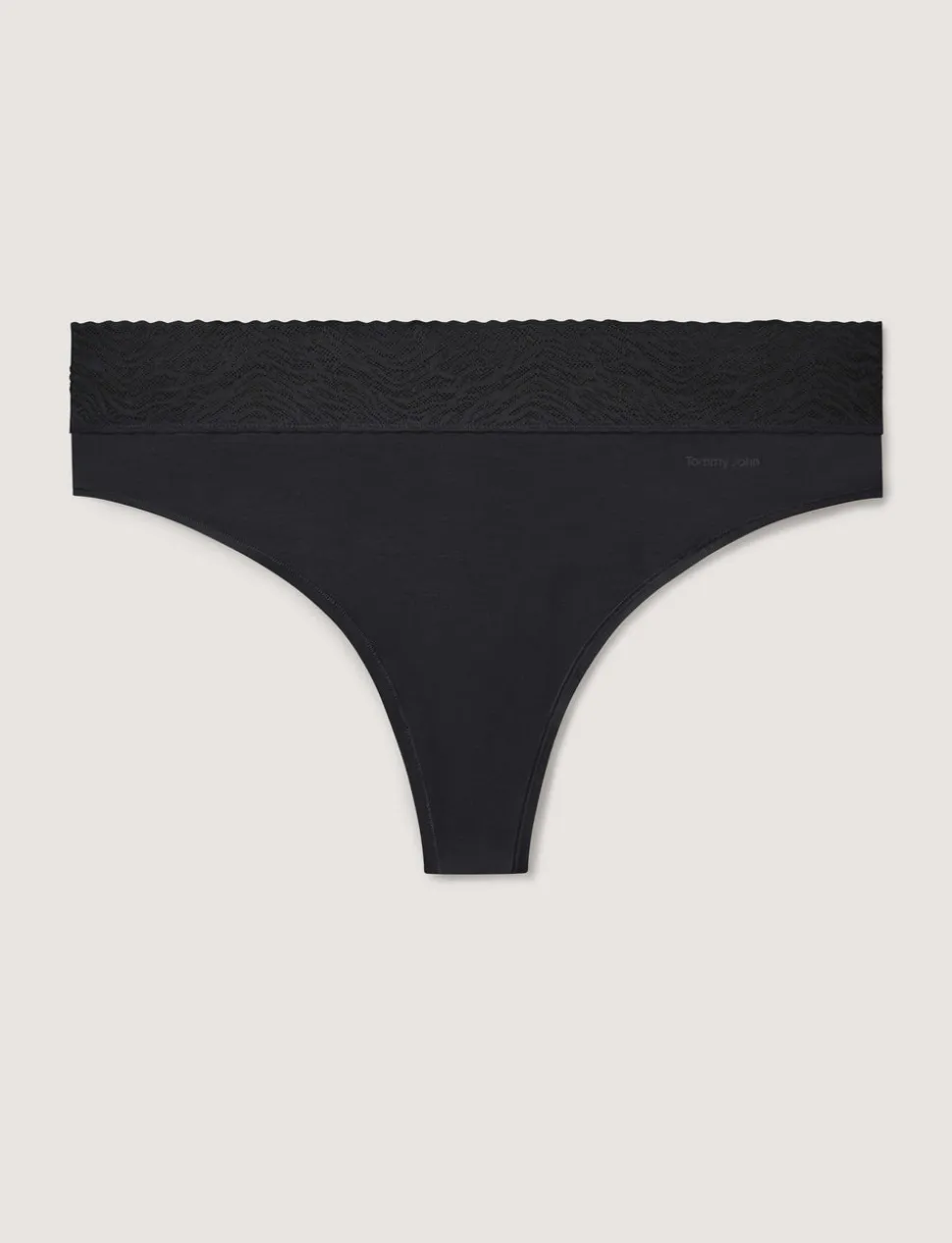 Women's Cool Cotton Thong, Lace Waist