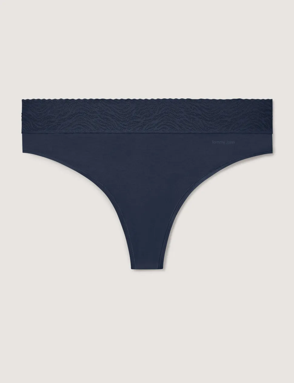 Women's Cool Cotton Thong, Lace Waist