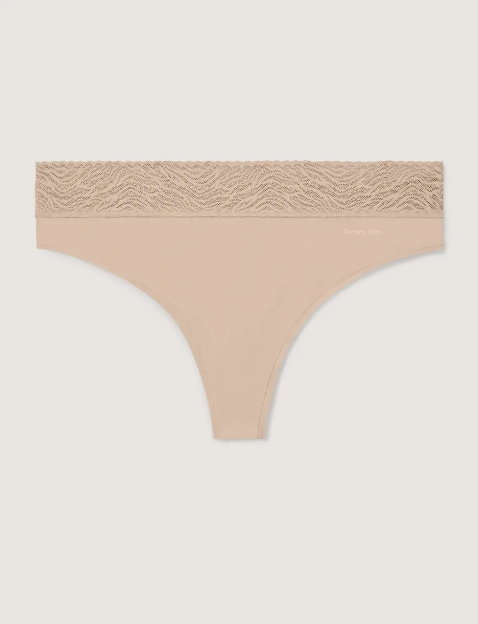 Women's Cool Cotton Thong, Lace Waist