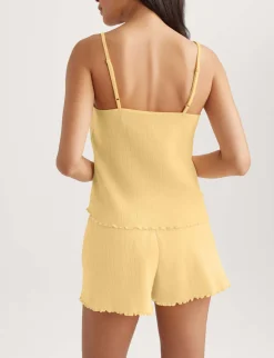 Women's Cotton Pointelle Rib Cami & Short Set