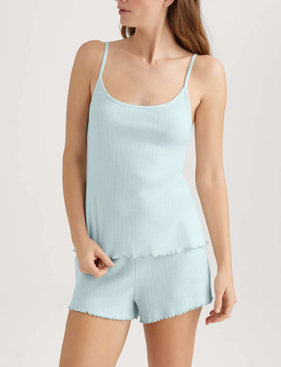 Women's Cotton Pointelle Rib Cami & Short Set
