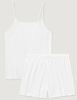 Women's Cotton Pointelle Rib Cami & Short Set