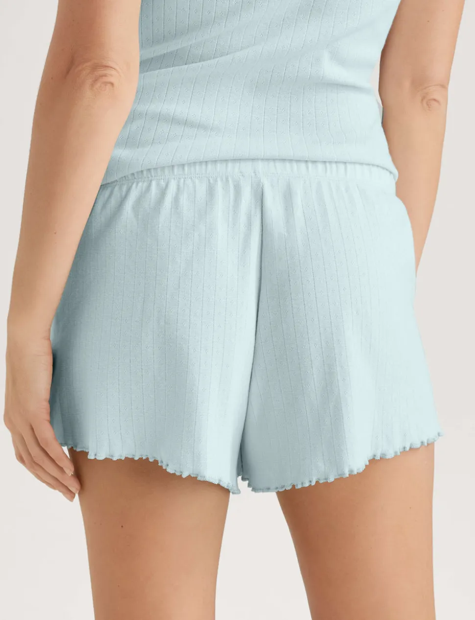Women's Cotton Pointelle Rib Cami & Short Set