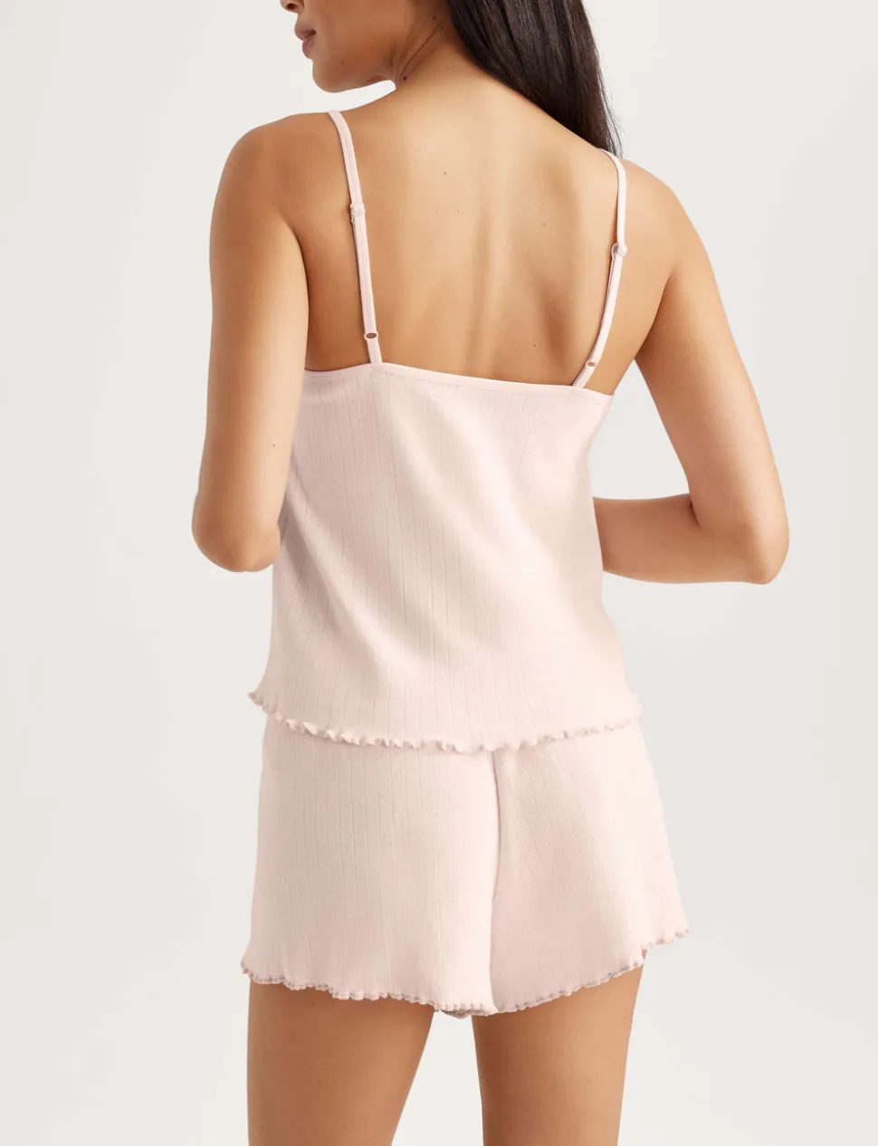 Women's Cotton Pointelle Rib Cami & Short Set