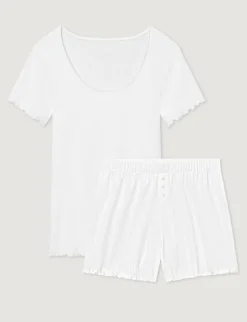 Women's Cotton Pointelle Rib Sleep Short