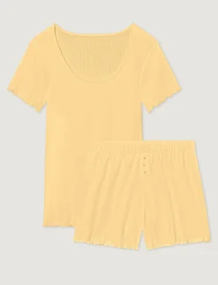 Women's Cotton Pointelle Rib Sleep Short