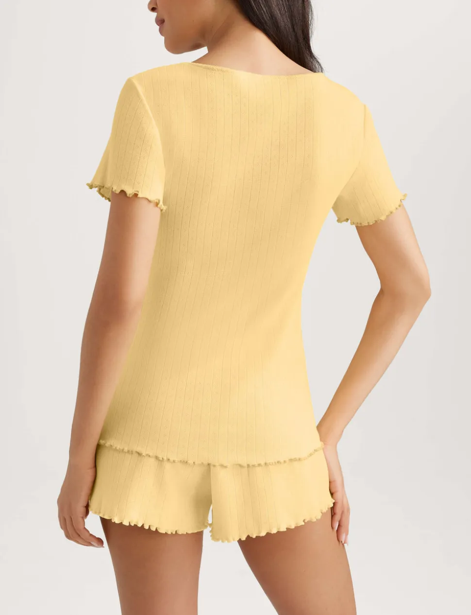Women's Cotton Pointelle Rib Sleep Short