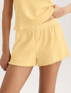 Women's Cotton Pointelle Rib Sleep Short