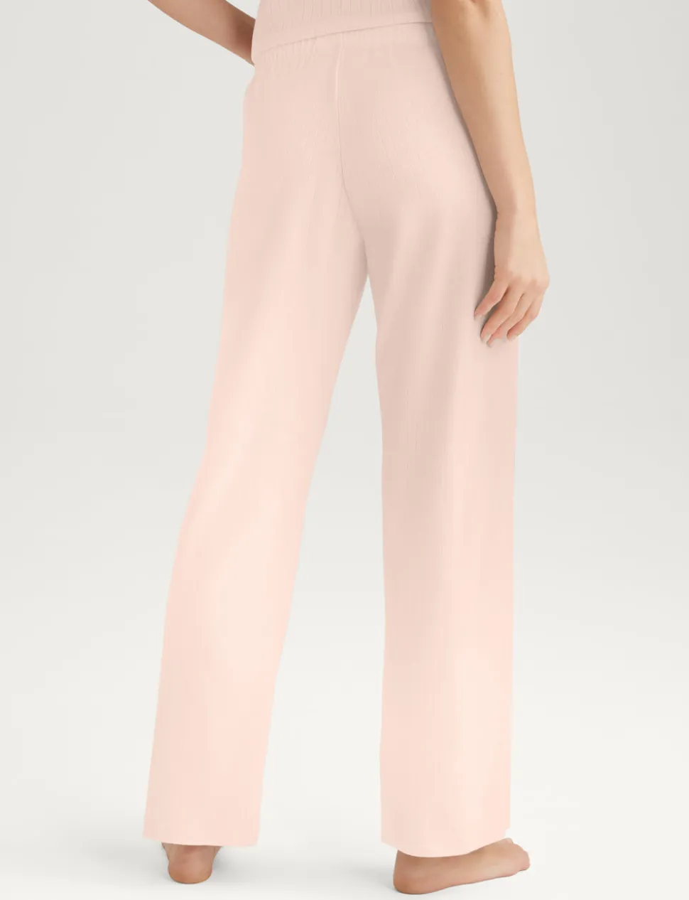 Women's Cotton Pointelle Rib Tee & Pant Set