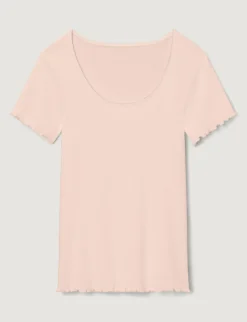 Women's Cotton Pointelle Rib Tee & Pant Set