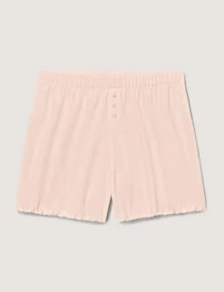 Women's Cotton Pointelle Rib Tee & Short Set
