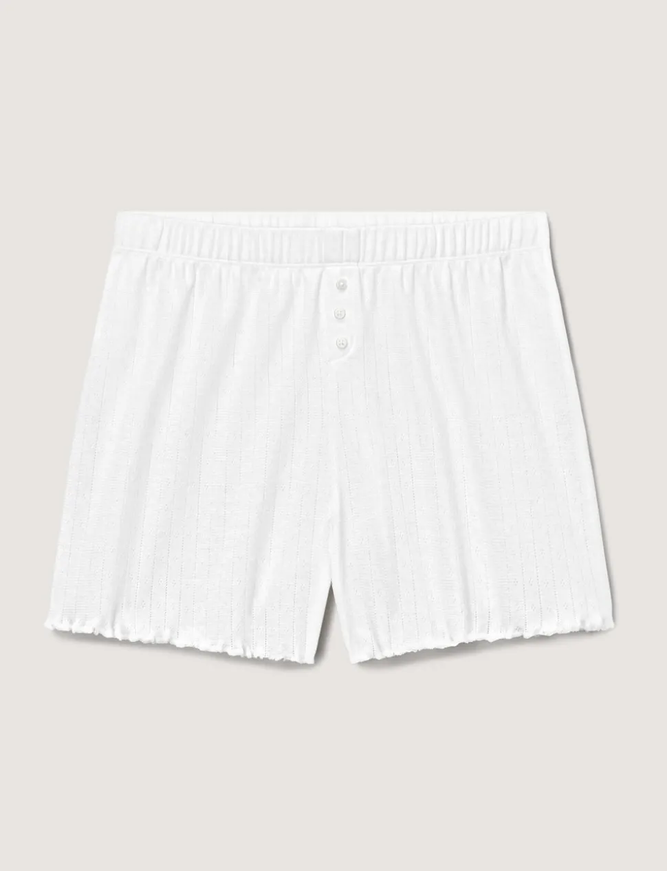Women's Cotton Pointelle Rib Tee & Short Set