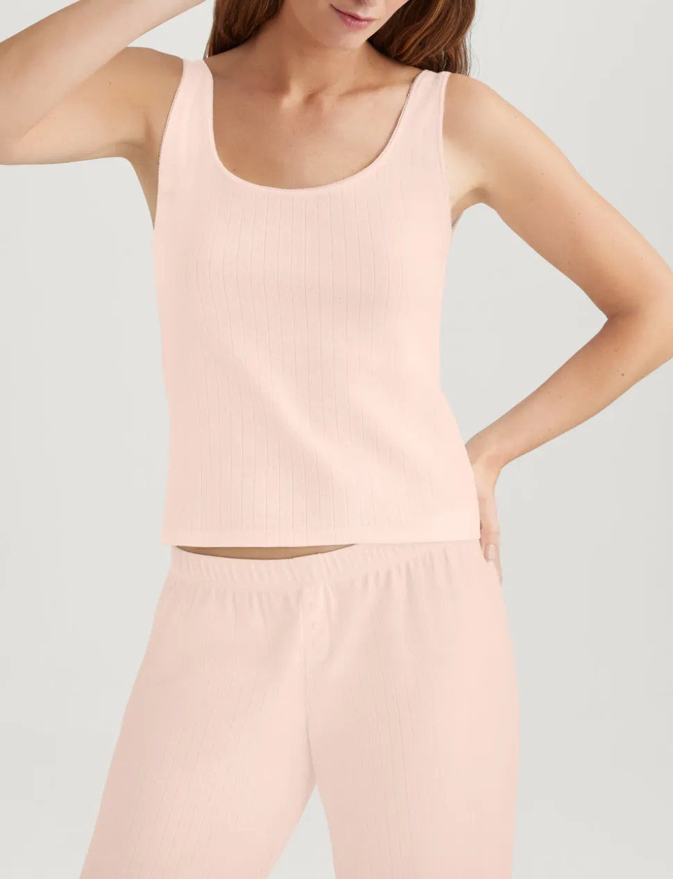 Women's Cotton Pointelle Rib Tank