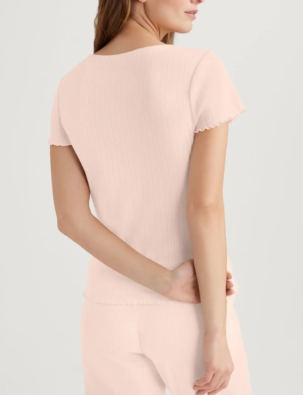 Women's Cotton Pointelle Rib Tee