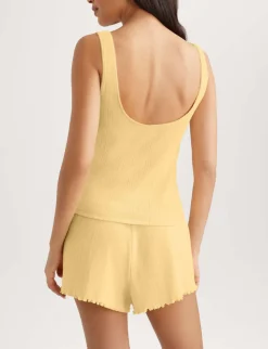 Women's Cotton Pointelle Rib Tank & Pant Set