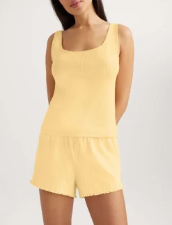 Women's Cotton Pointelle Rib Tank & Pant Set