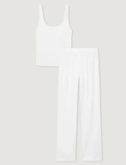 Women's Cotton Pointelle Rib Tank & Pant Set