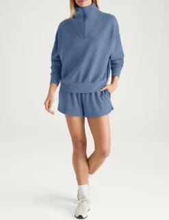 Women's Luxe Traveler Knit Quarter Zip & Mid-Rise Short Set