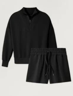 Women's Luxe Traveler Knit Quarter Zip & Short Set