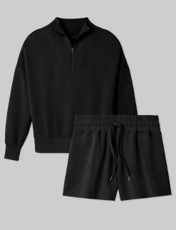 Women's Luxe Traveler Knit Quarter Zip & Short Set