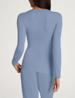 Women's Micro Rib Long Sleeve Tee & Pant Set