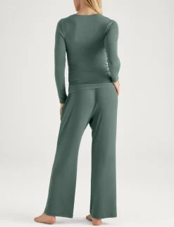 Women's Micro Rib Long Sleeve Tee & Pant Set