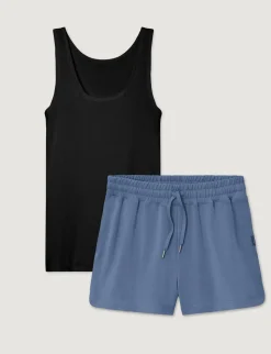 Women's Micro Rib Tank & Luxe Traveler Knit Short Set