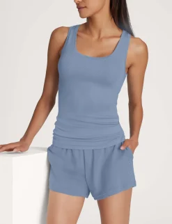 Women's Micro Rib Tank & Luxe Traveler Knit Short Set