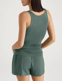 Women's Micro Rib Tank & Luxe Traveler Knit Short Set