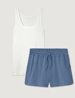 Women's Micro Rib Tank & Luxe Traveler Knit Short Set