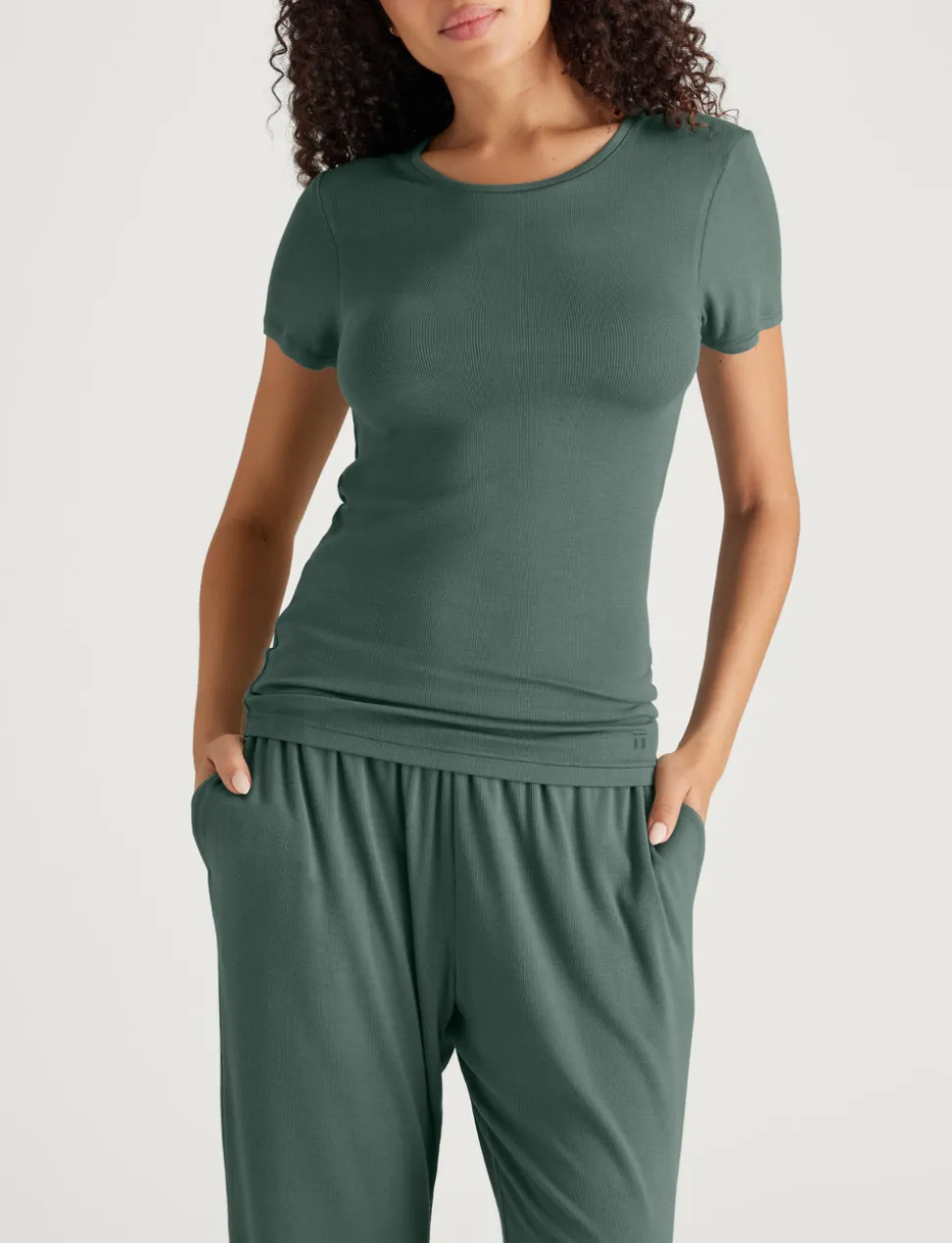 Women's Micro Rib Tee & Pant Set