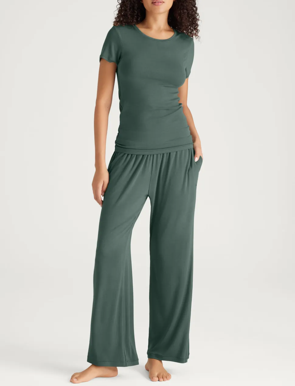 Women's Micro Rib Tee & Pant Set