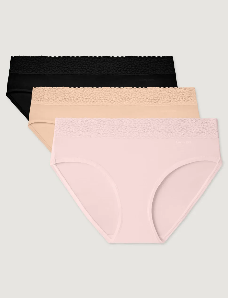 Women's Second Skin Brief, Lace Waist (3-Pack)