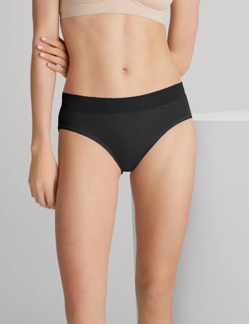 Women's Second Skin Brief, Lace Waist (3-Pack)