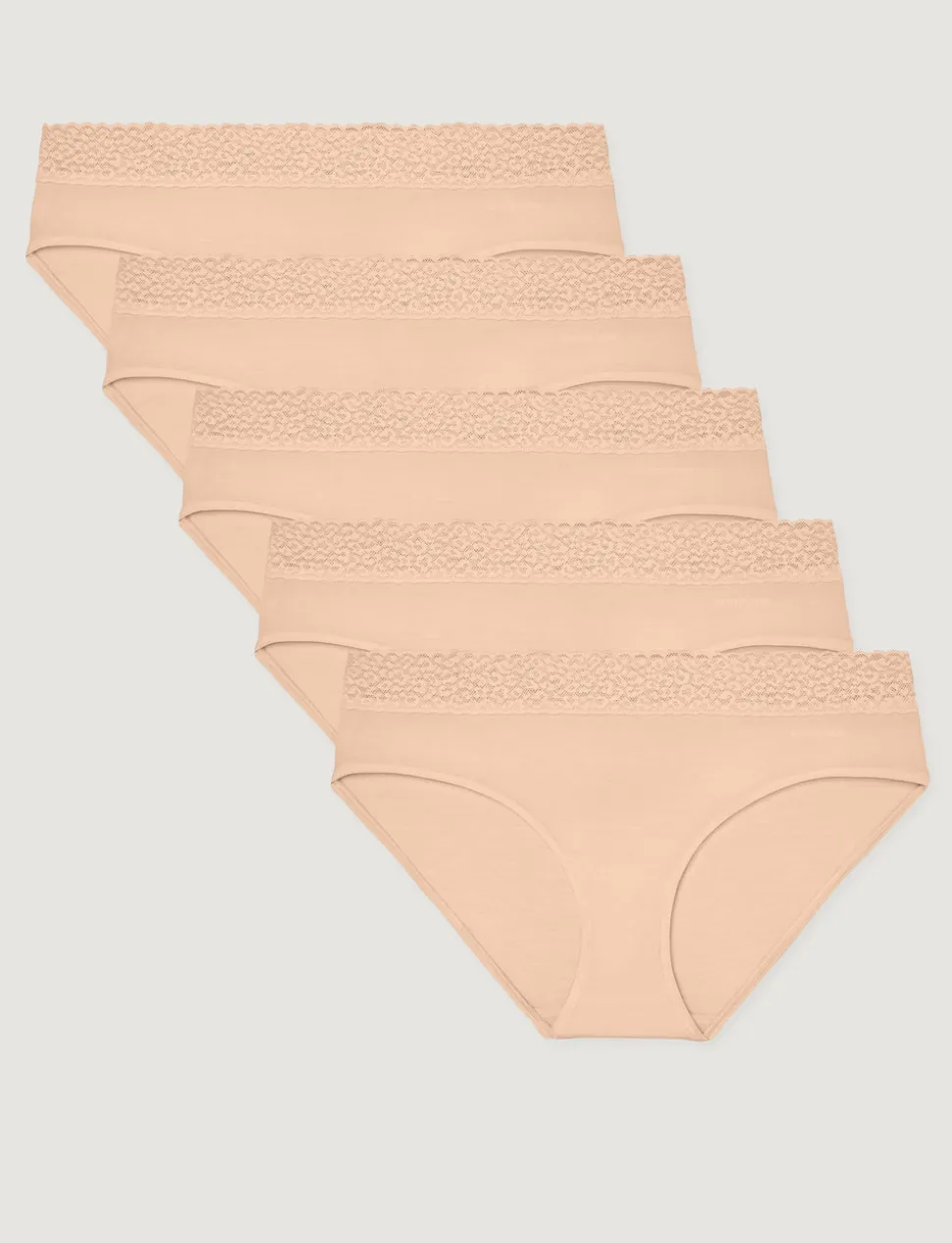 Women's Second Skin Brief, Lace Waist (3-Pack)
