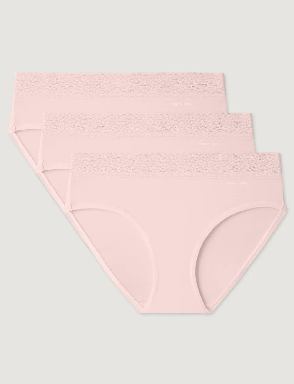 Women's Second Skin Brief, Lace Waist (3-Pack)
