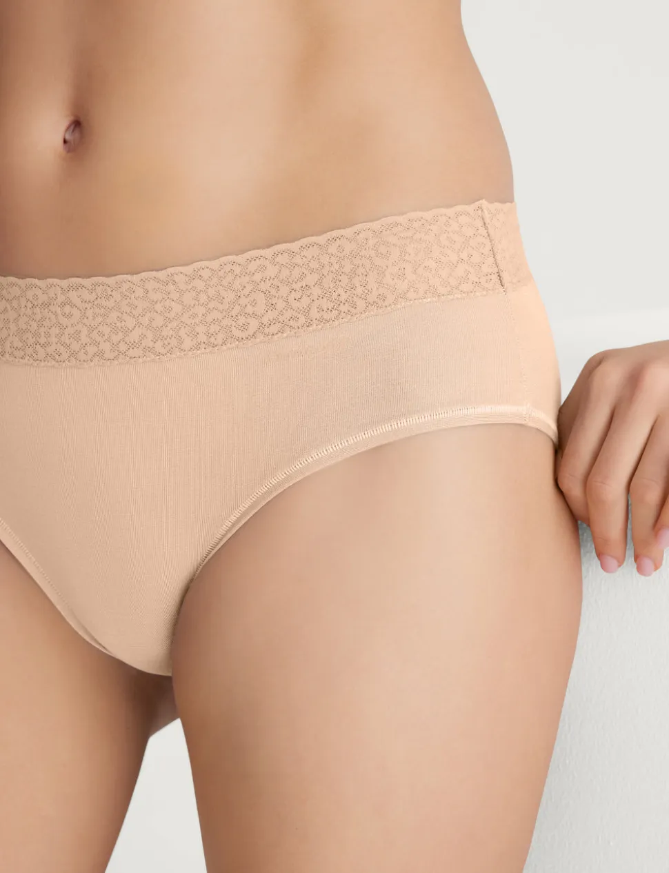 Women's Second Skin Brief, Lace Waist (3-Pack)