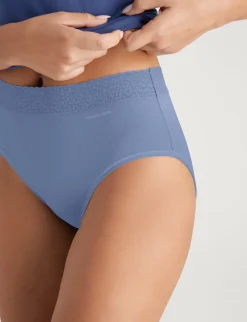 Women's Second Skin High-Rise Brief, Lace Waist (5-Pack)