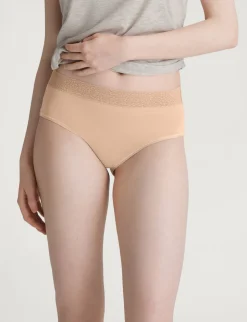 Women's Second Skin High-Rise Brief, Lace Waist (5-Pack)