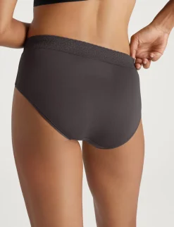 Women's Second Skin High-Rise Brief, Lace Waist (5-Pack)