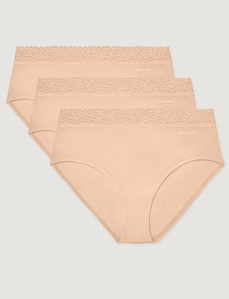 Women's Second Skin High-Rise Brief, Lace Waist (5-Pack)