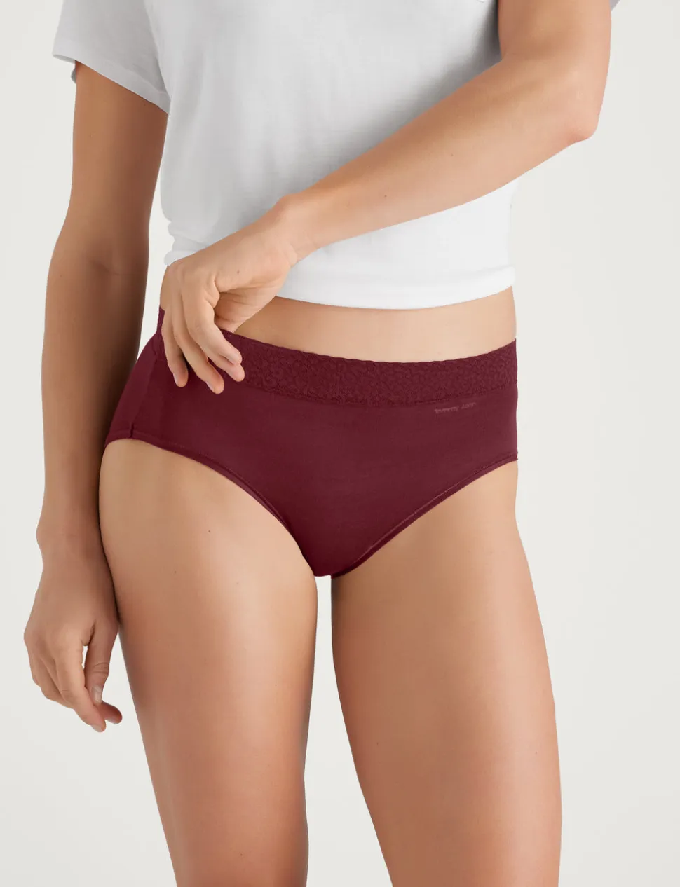Women's Second Skin High-Rise Brief, Lace Waist (5-Pack)