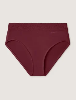 Women's Second Skin High-Rise Brief, Lace Waist (5-Pack)