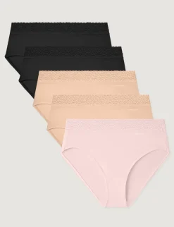 Women's Second Skin High Rise Brief, Lace Waist