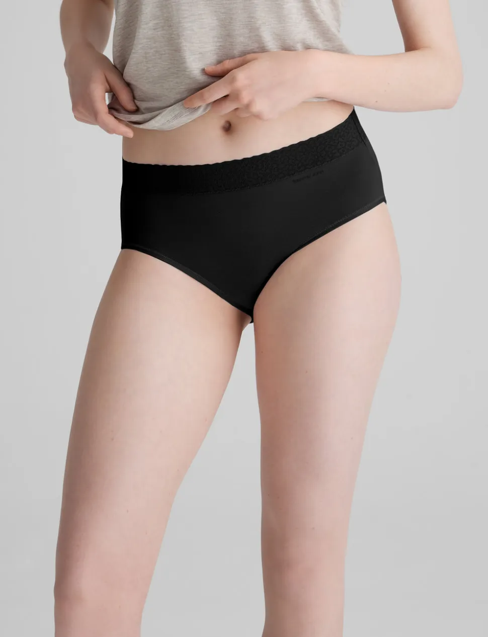 Women's Second Skin High Rise Brief, Lace Waist