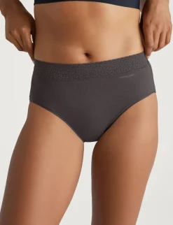 Women's Second Skin High Rise Brief, Lace Mix (5-Pack)